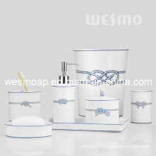 Decal Rope Porcelain Bathroom Set (WBC0819A)